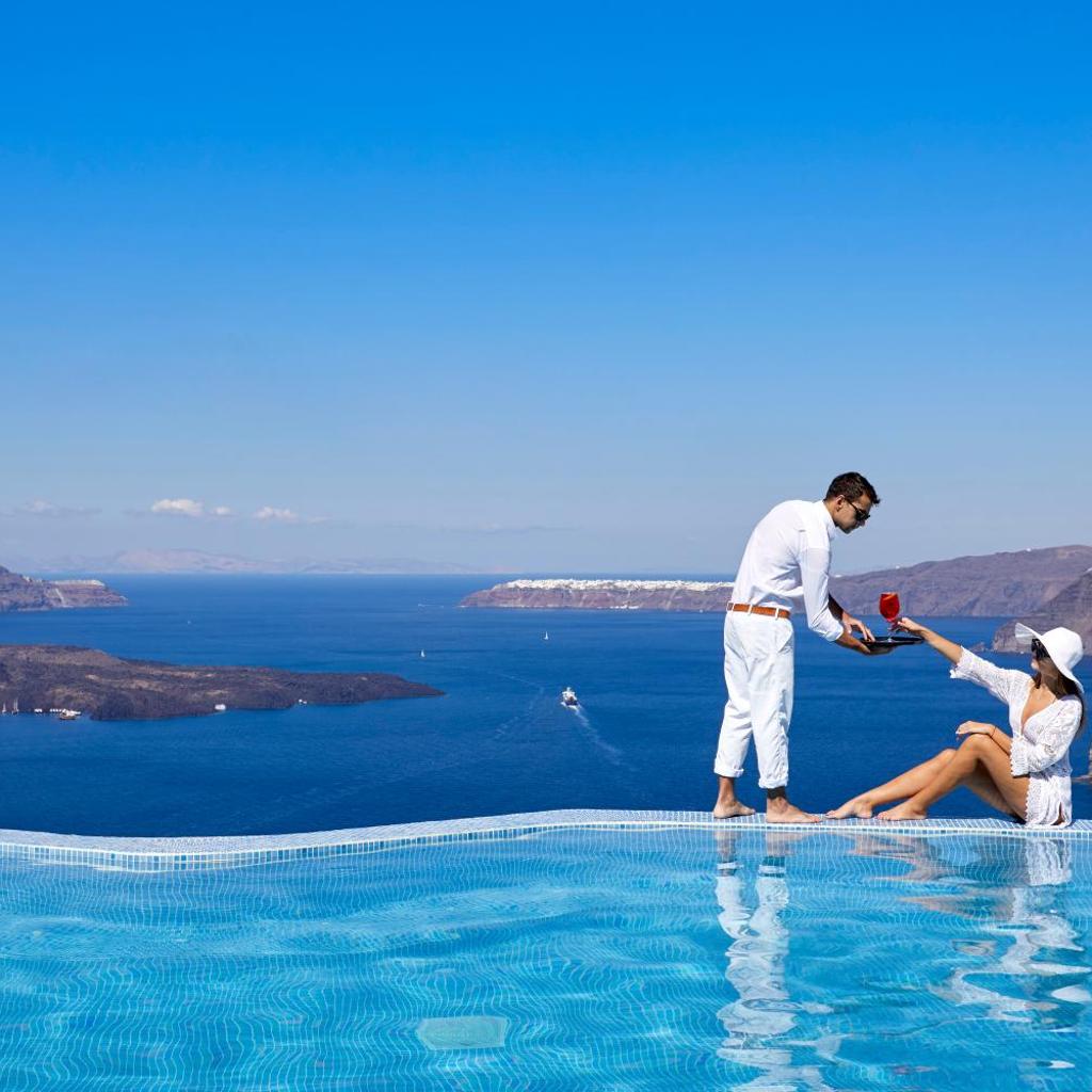 Suites of the Gods Cave Spa Hotel in in Megalochori, Greece