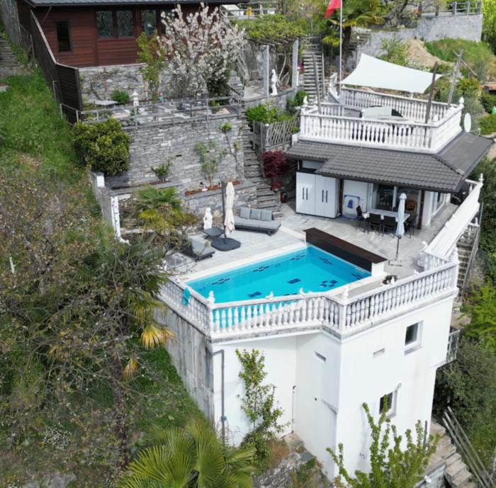Image 47 - Ferienhaus Patrizia with a fantastic view of Lake Maggiore and the pool