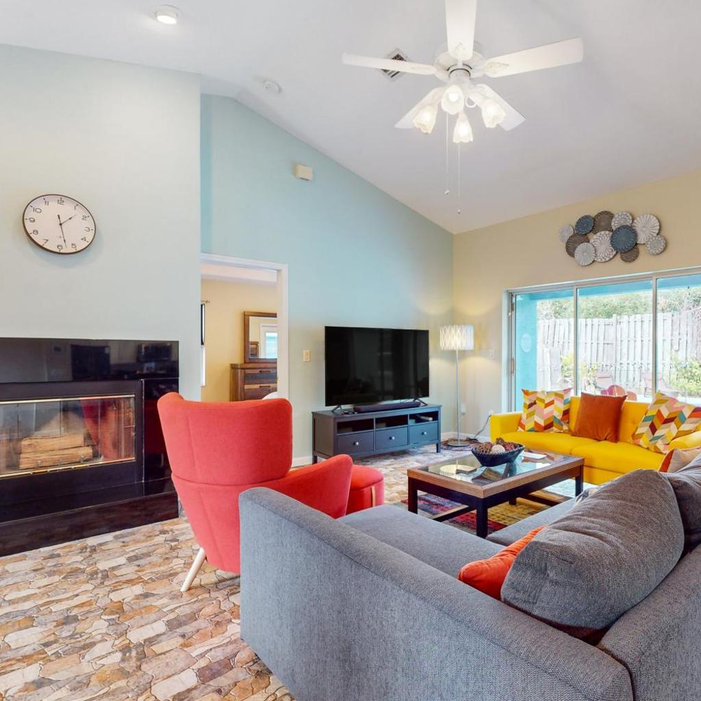 Photograph of Cheerful home with private pool close to the beach & downtown