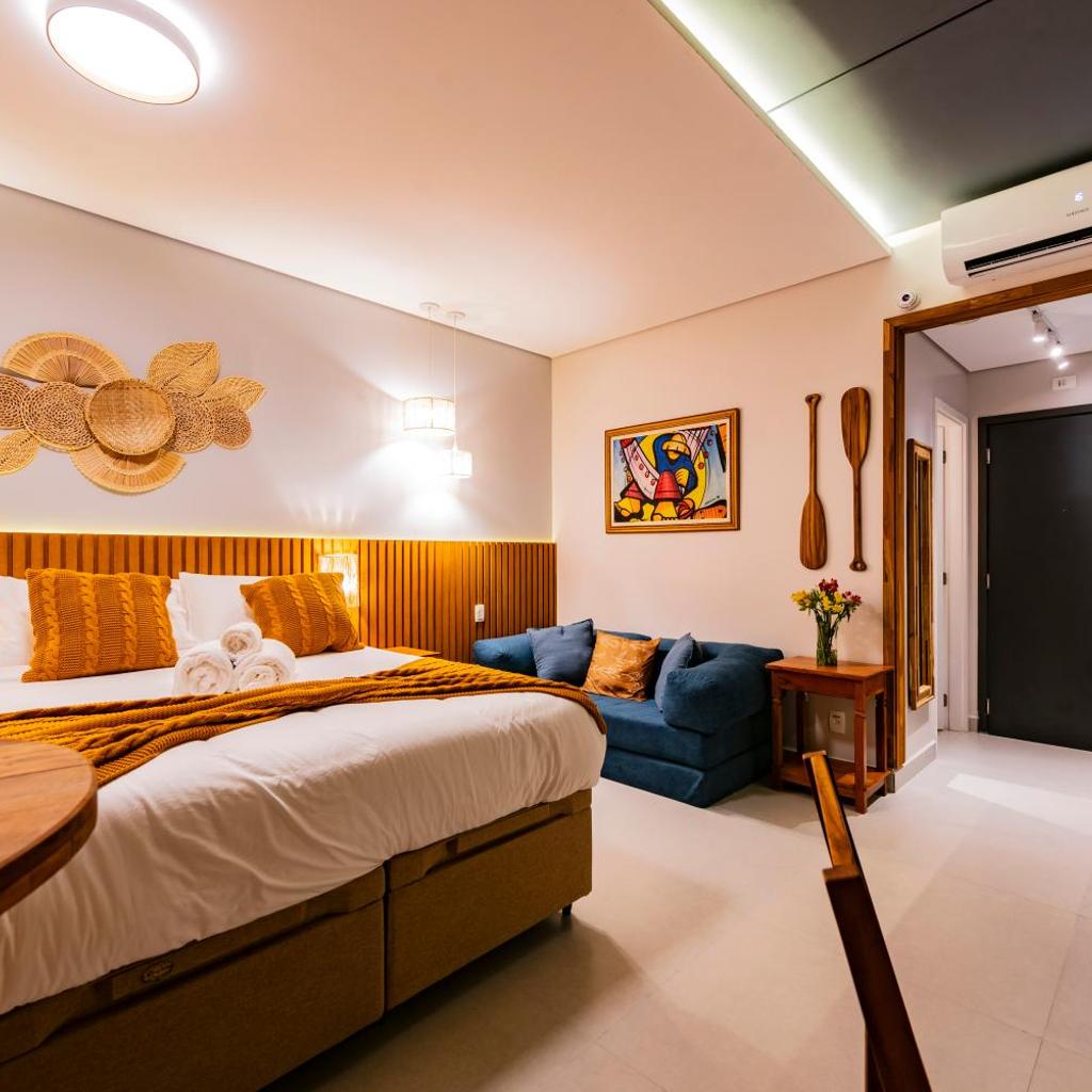 Stay Home Luxo - 1 min da praia do Gonzaga - Estrutura de hotel 4 estrelas - Piscina no Rooftop - Sauna - Academia com vista pro mar — foto 6