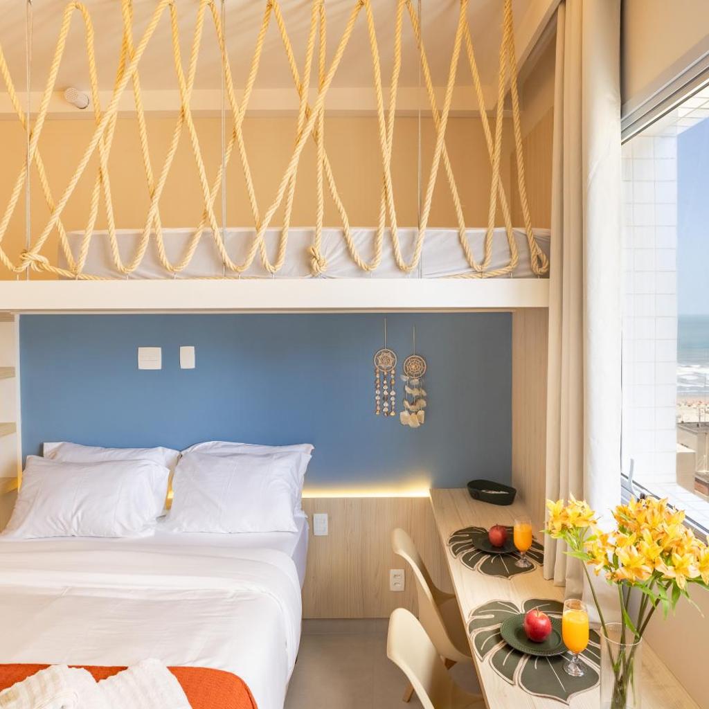 Stay Home Luxo - 1 min da praia do Gonzaga - Estrutura de hotel 4 estrelas - Piscina no Rooftop - Sauna - Academia com vista pro mar — foto 5