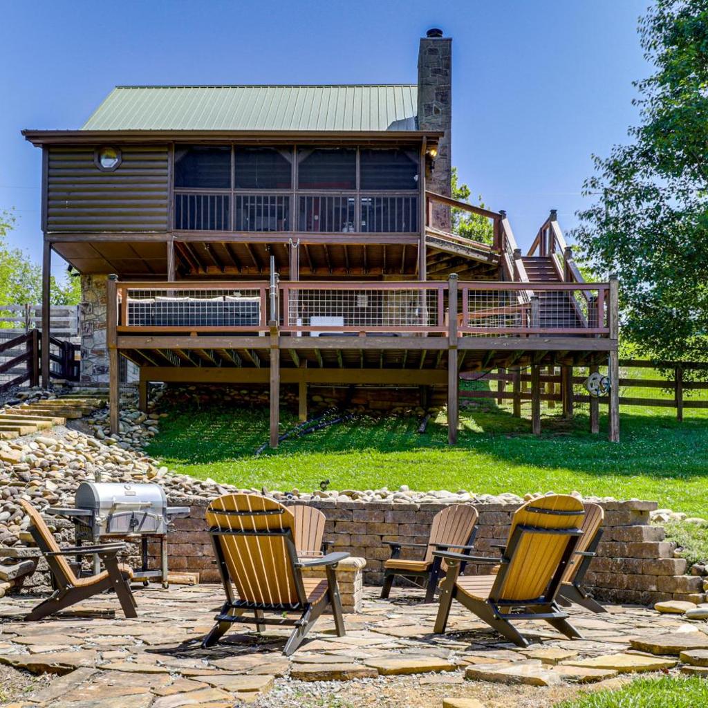 Photograph of Views, Fire Pit + Game Room: Smoky Mountain Cabin