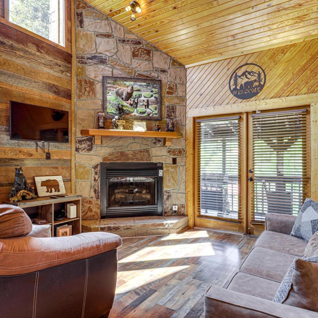 Photograph of Views, Fire Pit + Game Room: Smoky Mountain Cabin