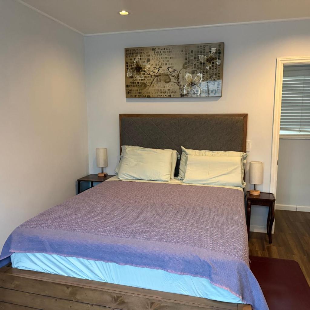 Photograph of Studio with king bed, high ceiling, and twin bed