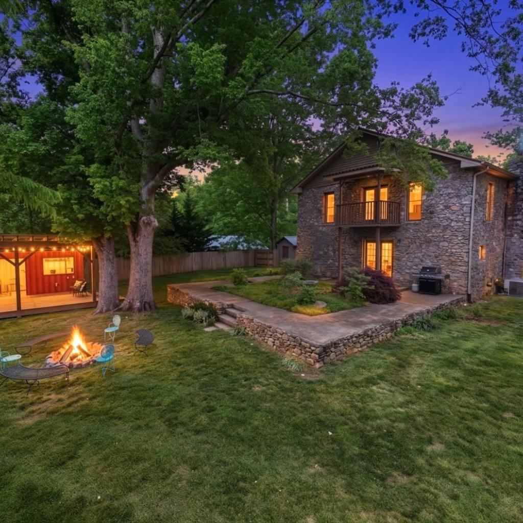 Photograph of Eclectic Asheville Escape with Fire Pit and Yard