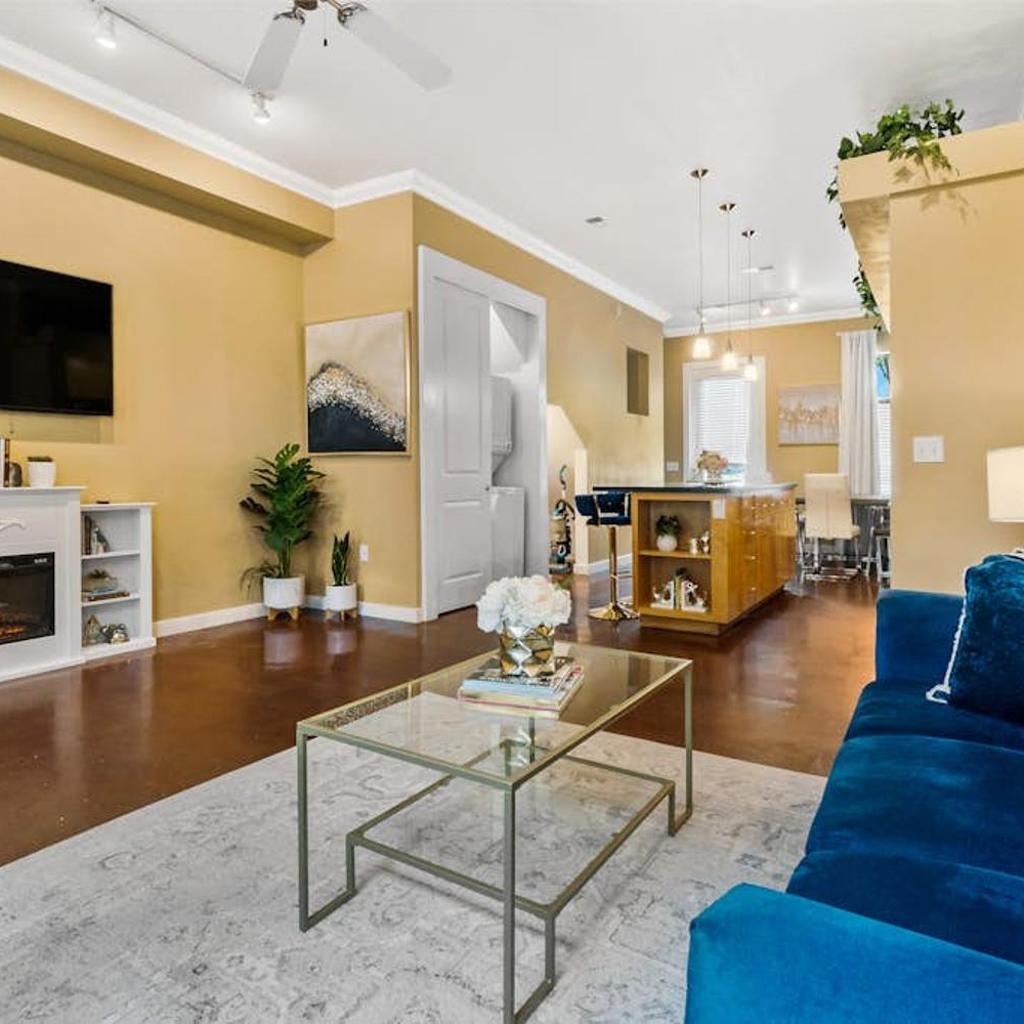 Photograph of Hip & vibrant townhome near downtown with private patio grill AC and WiFi