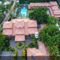 an overhead view of a resort with a pool and trees at JKAB Park Hotel, Trincomalee
