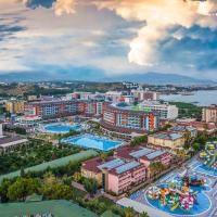 an aerial view of a city with a water park at Lonicera Resort & Spa Hotel - Ultra All Inclusive, Avsallar