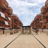 a view of the courtyard of a apartment building at Residencial Puerta Del Mar, Canet de Berenguer