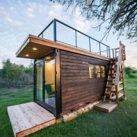 Elegant Container Tiny House Yellow & Blue, viešbutis mieste Veikas, netoliese – Waco regioninis oro uostas - ACT