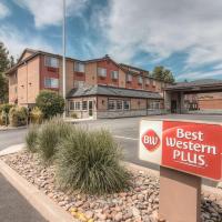 a sign that says best western plus in front of a building at Best Western Plus Yakima Hotel