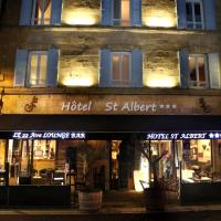 a building with a hotel st albert sign in front of it at Hôtel Saint Albert, Sarlat-la-Canéda