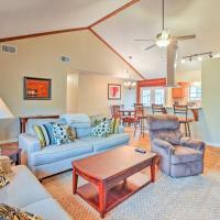 a living room with a couch and chairs and a table at Spacious Kemah Clear Lake Home with Porch and Fire Pit