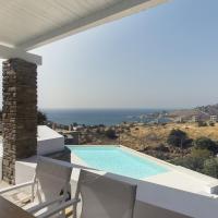 modern apartment with a sea view and swimming pool in Koundouros