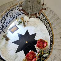 an overhead view of a staircase with a star on the floor at Ocean West Boutique Hotel, Nassau