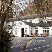 a white building with a tree in front of it at Woodenbridge Hotel, Arklow