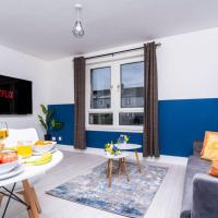 Cheerful 2 Bedroom Homely Apartment, Sleeps 4 Guest Comfy, 1x Double Bed, 2x Single Beds, Free Parking, Free WiFi, Suitable For Business, Leisure Guest, Contractors, QE Hospital, Glasgow, Near Airport & City Centre