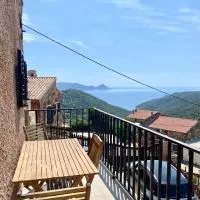 Partinello में, होटल STUDIO TERRASSE VUE MER Clim Wifi Parking