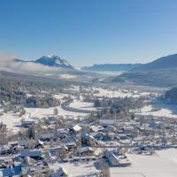 an aerial view of a small village in the mountains at EuroParcs Hermagor - Nassfeld