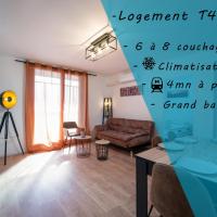 Grand Appartement 3 chambres avec clim et balcon