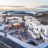 an aerial view of a large white building at Hotel Star Santorini, Megalochori