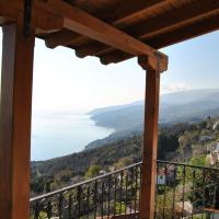 a view from the balcony of a house at Notas Pelion Seaview Villa, Zagora