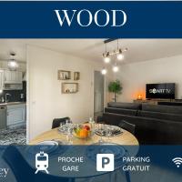 HOMEY WOOD - New - Appartement avec une chambre - Parking privé gratuit - Balcon privé - A 5 min de la gare pour rejoindre Genève, hôtel à Annemasse