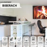 Relax-Apartment Biberach - Relax Massagesessel - Smart-TV 85 Zoll - voll ausgestattete Küche - High-Speed Internet - Arbeitsplatz mit Curved Monitor