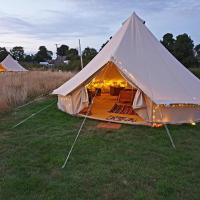 6m bell tent with log burner located near Whitby