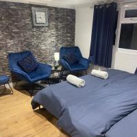 Spacious loft converted bedroom with toilet only, Separate guest shower on ground floor plus free parking