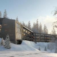 a rendering of a building in the snow at Basecamp Narvik