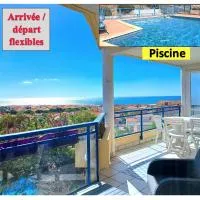 Plain-pied, terrasse, piscine, pleine vue mer, plage à 6' à pied, parking, wifi, hotel u gradu Fleri
