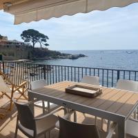 Playa Canadell MAR G primera linea de mar con terraza, hotell sihtkohas Calella de Palafrugell