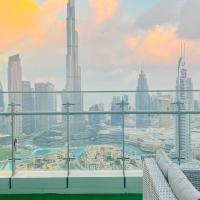 Walking distance to dubai mall Full burj Khalifa view and fountain view new year full fireworks view 2BR