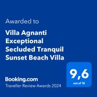 Villa Agnanti Exceptional Secluded Tranquil Sunset Beach Villa