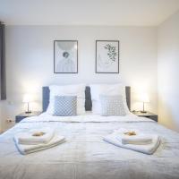 CoView - ruhige Design Wohnung - 2 Schlafzimmer - voll ausgestattete Küche, hotell i Klotzsche i Dresden
