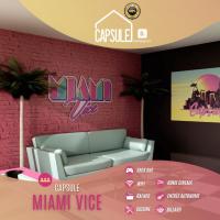 Capsule Miami Vice - Jacuzzi - Billard - Ecran cinéma & Netflix - Ping-Pong - Nintendo & Jeux-