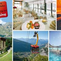 a collage of pictures of different sights and buildings at Hotel Alfa Superieur - Leukerbad-Therme