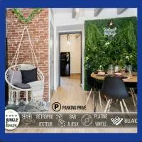 Montbrison में, होटल MAISON "Jungle House" 90 m2 BILLARD, RÉTROPROJECTEUR, BAR À JEUX , VINYLE, WIFI FIBRE, idéal PRO & FAMILLE à Montbrison