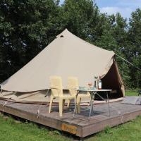 Beautiful safari tent in Twijzel with terrace