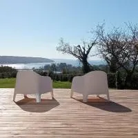 Chambre avec terrasse privative et vue mer、Hanvecのホテル