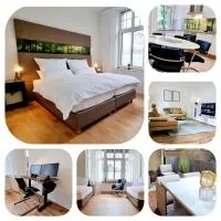 135m²-Apartment I max. 8 Gäste I Zentral I Küche I Balkon I Parken I WLAN, viešbutis mieste Liunenas