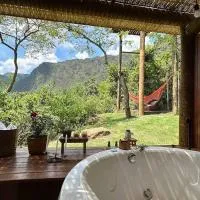 Brumadinho में, होटल Cabanas da Mata - Cabana Flamboyant - Casa Branca