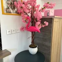 maison pink flamingo aeroport tillé 2 a 4 personnes, ξενοδοχείο σε Tillé