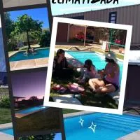 Cabañas en Koslay Ñalala Ivoqué con piscina climatizada en épocas cálidas, hotel v destinaci Juana Koslay