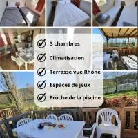Les flots de Condrieu - VIA -RHÔNA -8 pers, et vue sur Rhône-BBQ, מלון בקונדרו