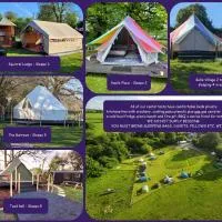 Unique Rental Tents on camp site with private Kitchenettes & Comfy beds NO BEDDING SUPPLIED or Luxury Glamping in Puffball Bell Tent, hotel em Narberth