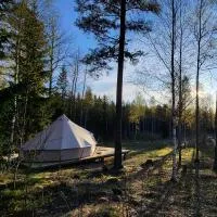 Hammarn에 위치한 호텔 Luxe tent met uitzicht op het bos en met Sauna en hottub