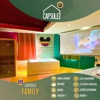 Capsule Family - Sauna - Jacuzzi - Projecteur - Billard - Nintendo Switch 2 - Filet suspendu, hotell sihtkohas Crespin