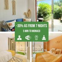 Le Cocon - 5 min to Monaco - Ideal couple or business - Near events - Terrace and balcony - Premium services - Extra parking, hotel near Monaco Heliport - MCM, Fontvieille